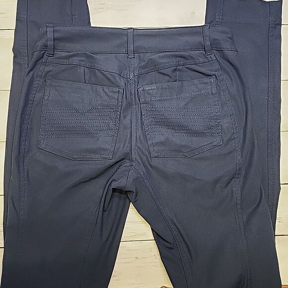 Lululemon Athletica Commuter Travel Chino Zipper Pants Pockets Indigo Womens Sz4 - Picture 8 of 16